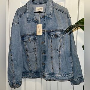 Universal Thread Light Blue Denim Jacket with Brass Studs